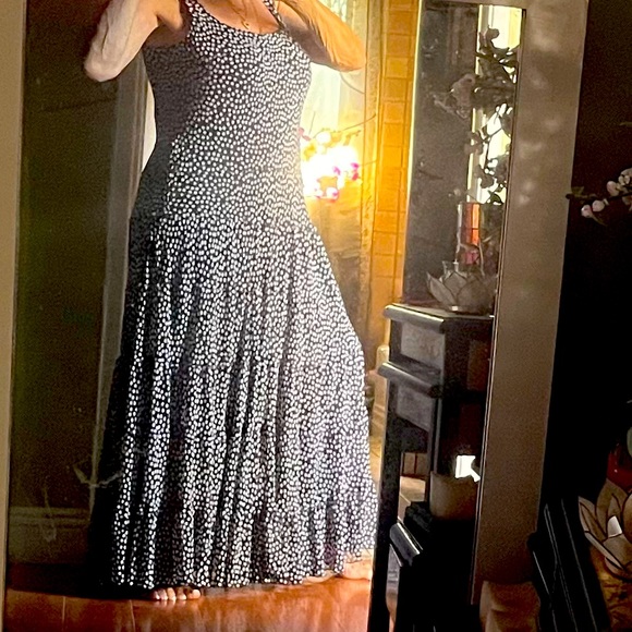Evan Picone Polka Dot Tiered Ruffle Maxi Dress | Size L-XL - Picture 7 of 9